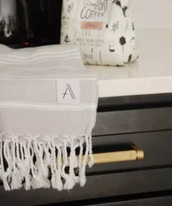 Amante Marketplace Home Goods Teleios Turkish Hand Towel - Gray