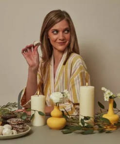 Anatolico Boho Mustard Short Turkish Robe