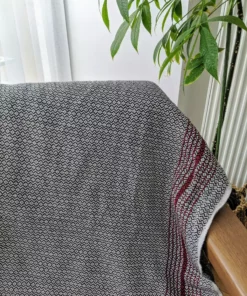 Anatolico Matia Turkish Blanket / Scarf - Black Throw Blankets