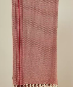 Anatolico Handcrafted Matia Turkish Blanket / Scarf - Red