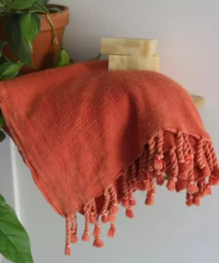 Anatolico Home Goods Waffle Weave Turkish Towel - Coral