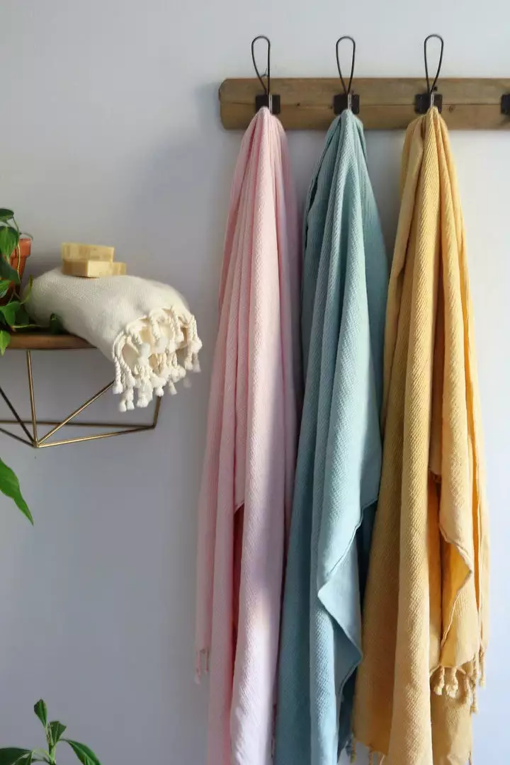 Anatolico Waffle Weave Turkish Towel - Mustard 3 Anatolico Waffle Weave Turkish Towel - Mustard