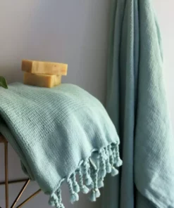 Anatolico Home Goods Waffle Weave Turkish Towel - Powder Blue