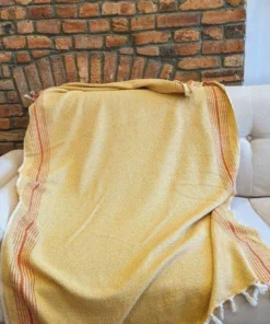 Anatolico Matia Turkish Blanket / Scarf - Mustard
