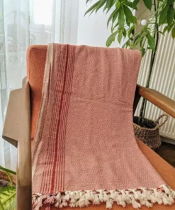 Anatolico Handcrafted Matia Turkish Blanket / Scarf - Red