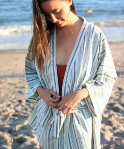 Anatolico Home Goods Sky Short Turkish Robe