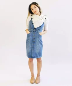 Anchal Grid Scarf With Tassels - Bone Accessories 8 Anchal Grid Scarf With Tassels - Bone Accessories