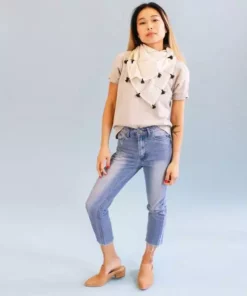 Anchal Grid Scarf With Tassels - Bone Accessories 9 Anchal Grid Scarf With Tassels - Bone Accessories