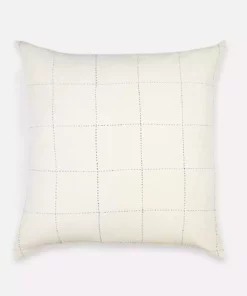 Anchal Grid Stitch Throw Pillow - Bone