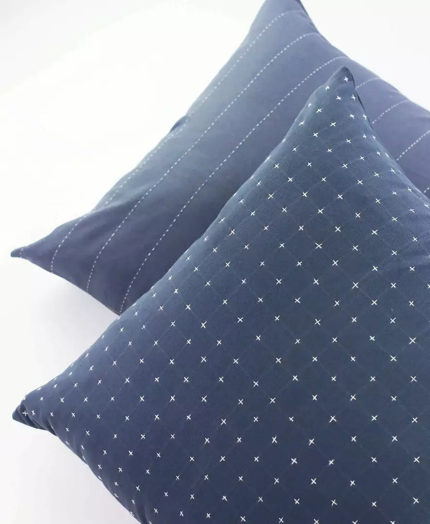 Anchal Home Goods Cross Stitch Throw Pillow - Slate 3 Anchal Home Goods Cross Stitch Throw Pillow - Slate