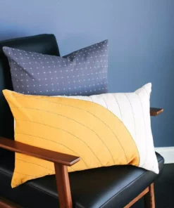 Anchal Home Goods Cross Stitch Throw Pillow - Slate 9 Anchal Home Goods Cross Stitch Throw Pillow - Slate