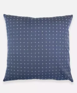 Anchal Home Goods Cross Stitch Throw Pillow - Slate