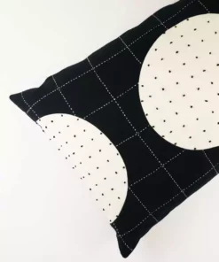 Anchal Lunar Dot Lumbar Pillow - Charcoal