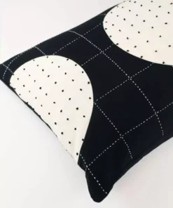 Anchal Lunar Dot Lumbar Pillow - Charcoal