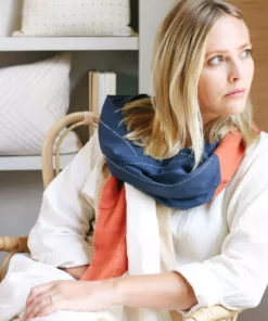 Anchal Accessories Rust Colorblock Scarf