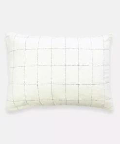 Anchal Home Goods Grid Stitch Standard Throw Pillow - Bone