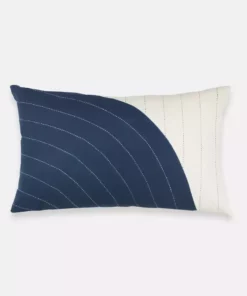 Anchal Home Goods Curve Lumbar Pillow - Navy