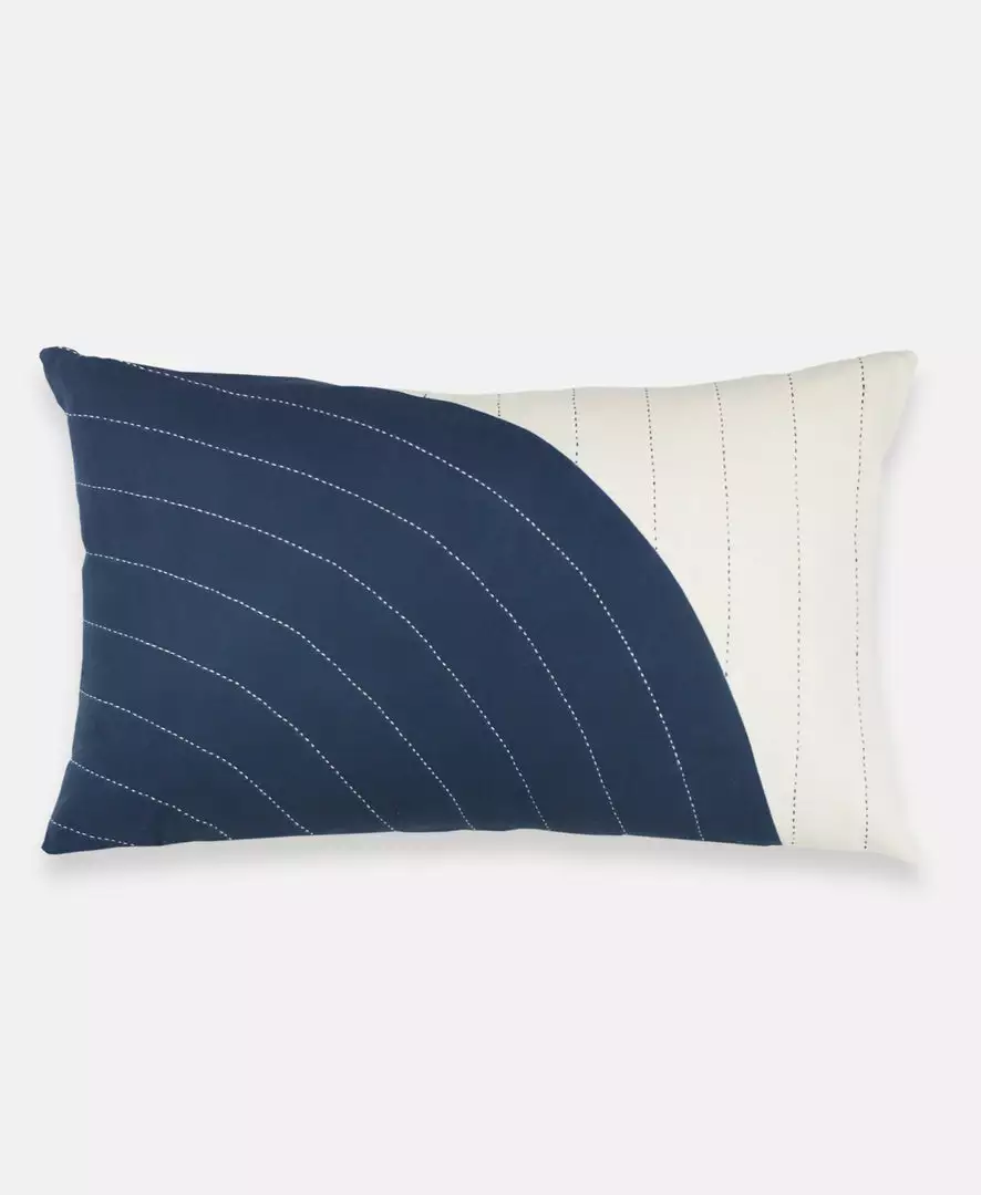 Anchal Home Goods Curve Lumbar Pillow - Navy 1 Anchal Home Goods Curve Lumbar Pillow - Navy