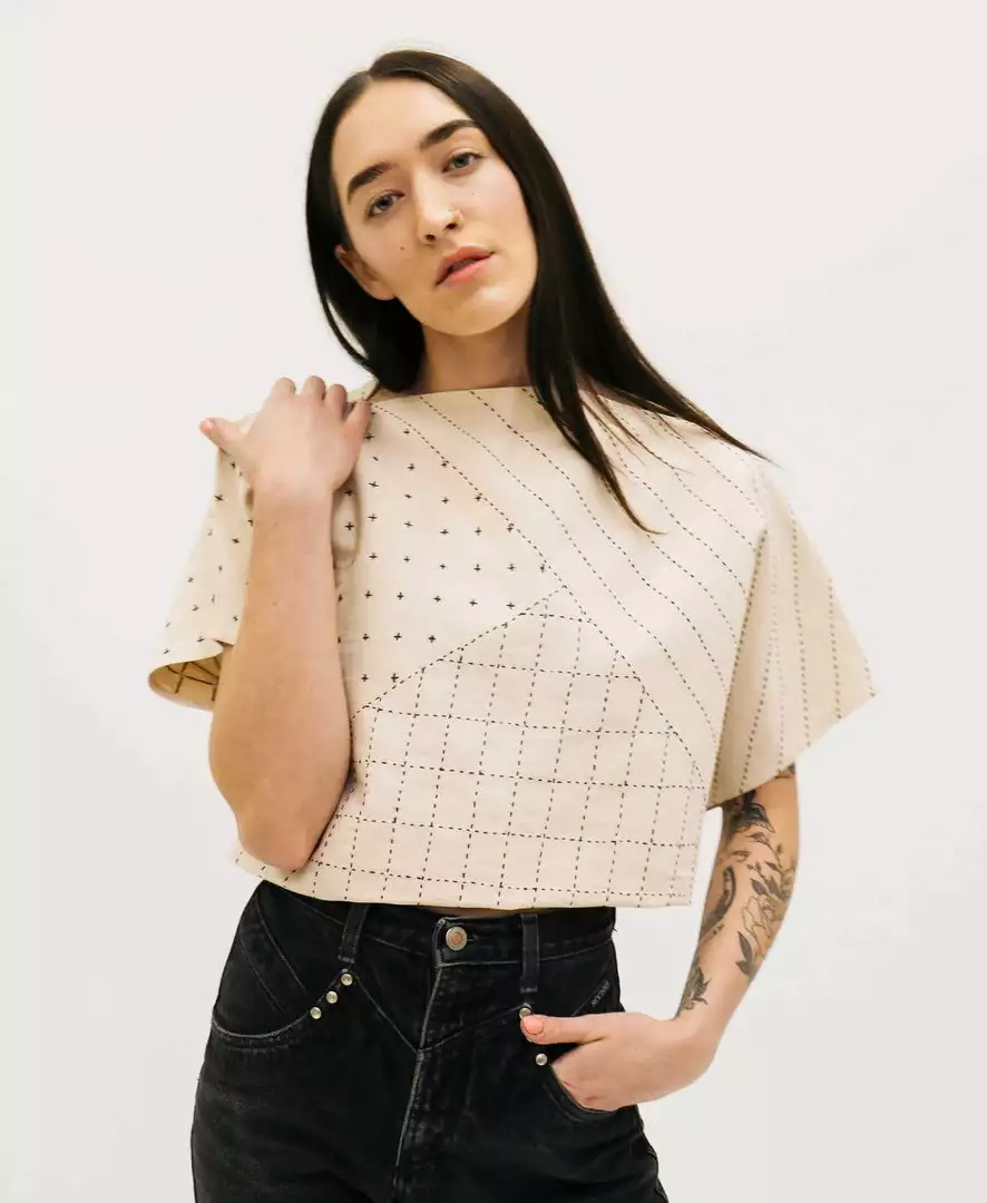 Anchal Box Crop Top - Bone 1 Anchal Box Crop Top - Bone