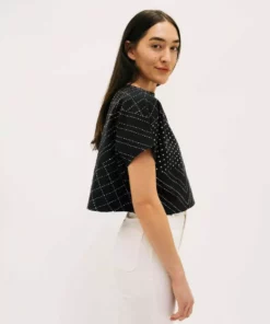 Anchal Box Crop Top - Charcoal Best Sellers