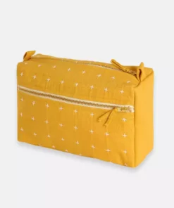 Anchal Cross Stitch Toiletry Bag - Mustard Accessories