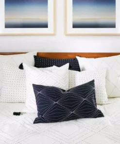 Anchal Home Goods Prism Lumbar Pillow - Charcoal