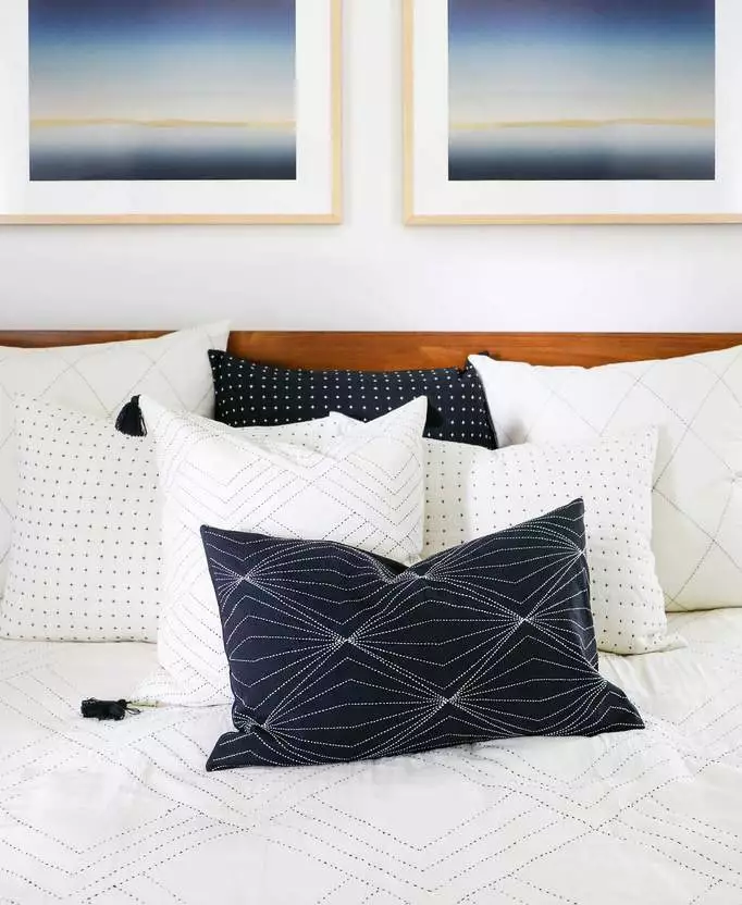 Anchal Home Goods Prism Lumbar Pillow - Charcoal 2 Anchal Home Goods Prism Lumbar Pillow - Charcoal