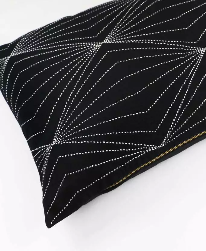 Anchal Home Goods Prism Lumbar Pillow - Charcoal 3 Anchal Home Goods Prism Lumbar Pillow - Charcoal