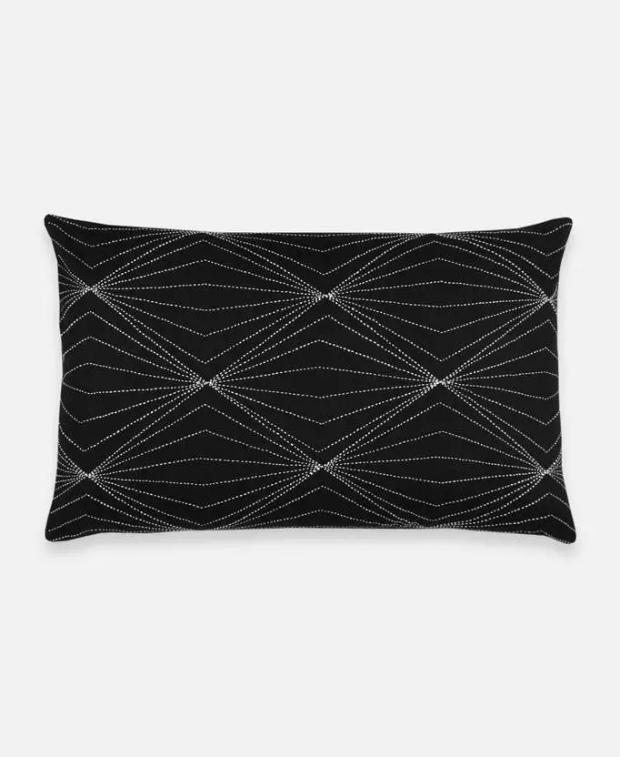 Anchal Home Goods Prism Lumbar Pillow - Charcoal 1 Anchal Home Goods Prism Lumbar Pillow - Charcoal