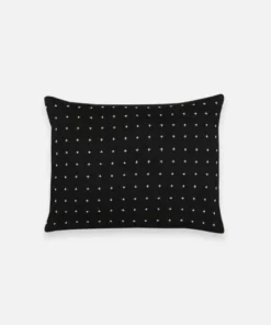 Anchal Cross Stitch Small Throw Pillow - Charcoal