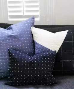 Anchal Cross Stitch Small Throw Pillow - Charcoal