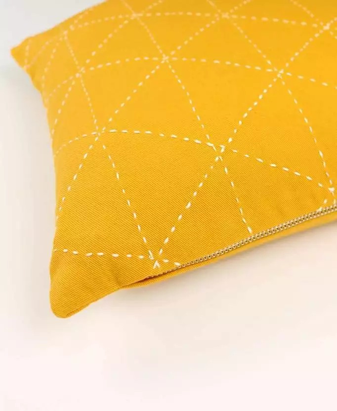Anchal Home Goods Graph Small Throw Pillow - Mustard 3 Anchal Home Goods Graph Small Throw Pillow - Mustard