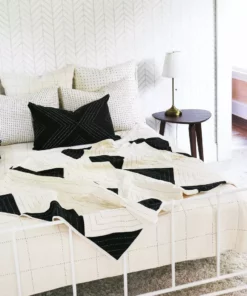 Anchal Triangle Throw Quilt - Charcoal