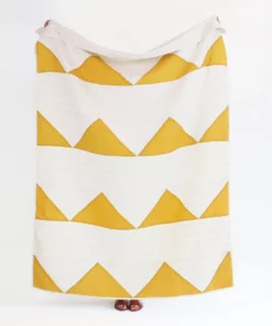 Anchal Triangle Throw Quilt - Mustard Home Goods