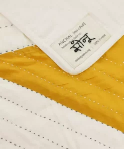 Anchal Triangle Throw Quilt - Mustard Home Goods