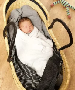 Swahili African Modern Home Goods Angel Wings Moses Bassinet Basket - Indigo