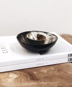 August Sage Ankole Horn Bowl -Dark Kitchen + Dining