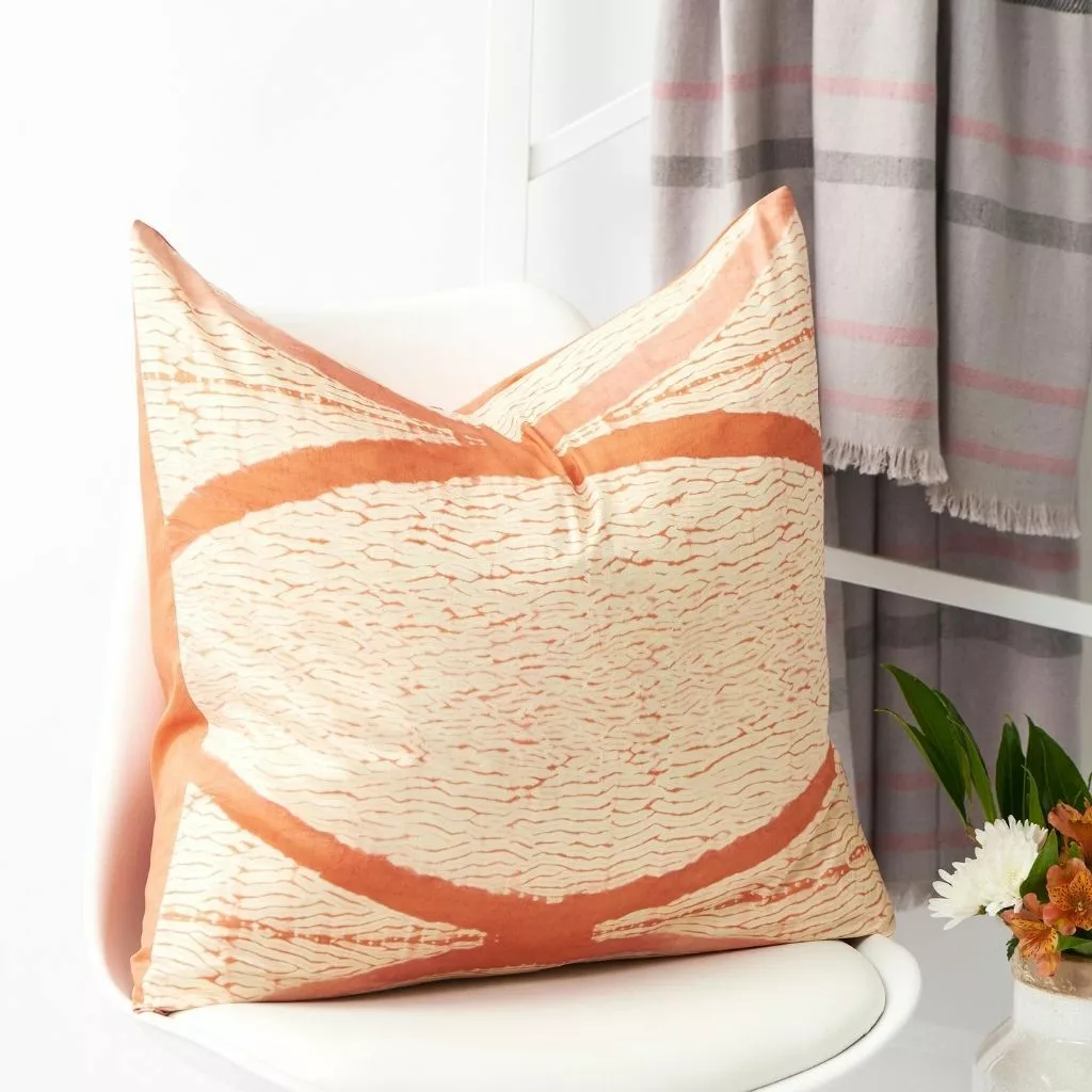 Studio Variously Home Goods Arc Silk Throw Pillow - Coral 4 Studio Variously Home Goods Arc Silk Throw Pillow - Coral