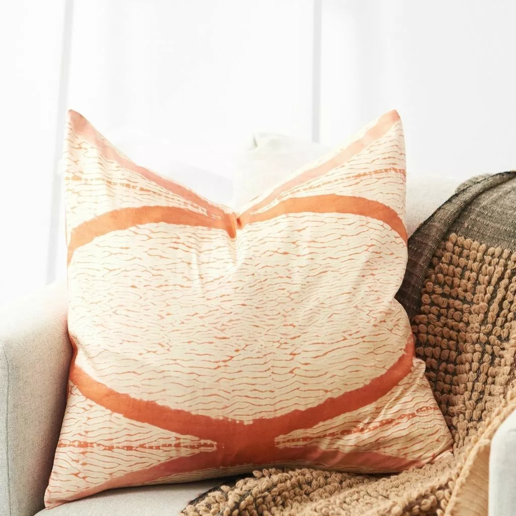 Studio Variously Home Goods Arc Silk Throw Pillow - Coral 2 Studio Variously Home Goods Arc Silk Throw Pillow - Coral