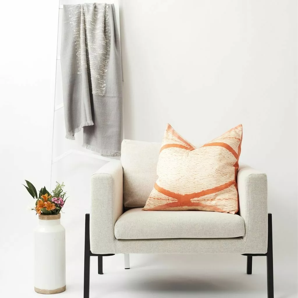 Studio Variously Home Goods Arc Silk Throw Pillow - Coral 3 Studio Variously Home Goods Arc Silk Throw Pillow - Coral