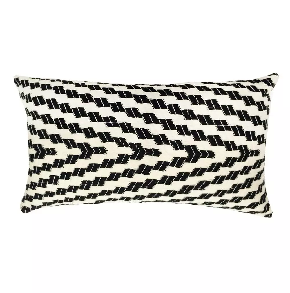 Archive New York Home Goods Almolonga Zig Zag Lumbar Pillow - Black 1 Archive New York Home Goods Almolonga Zig Zag Lumbar Pillow - Black