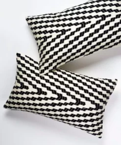 Archive New York Home Goods Almolonga Zig Zag Lumbar Pillow - Black 4 Archive New York Home Goods Almolonga Zig Zag Lumbar Pillow - Black