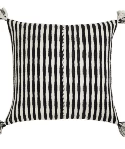 Archive New York Antigua Throw Pillow - Black + White Striped Home Goods