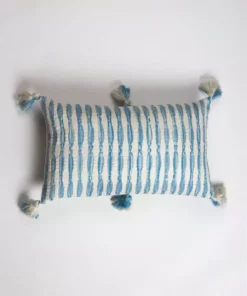 Archive New York Antigua Lumbar Pillow - Faded Indigo Striped
