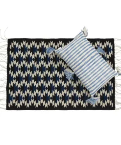 Archive New York Antigua Lumbar Pillow - Faded Indigo Striped
