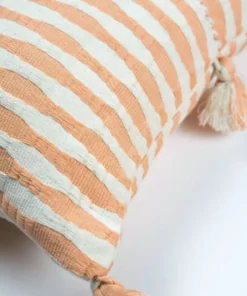 Archive New York Antigua Lumbar Pillow - Peach Striped 3 Archive New York Antigua Lumbar Pillow - Peach Striped