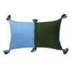 Archive New York Antigua Lumbar Pillow - Olive + Blue