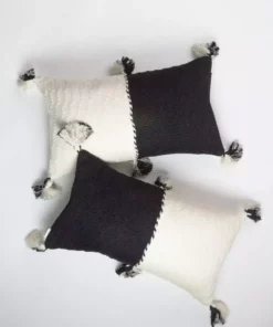 Archive New York Antigua Lumbar Pillow - White + Black Home Goods