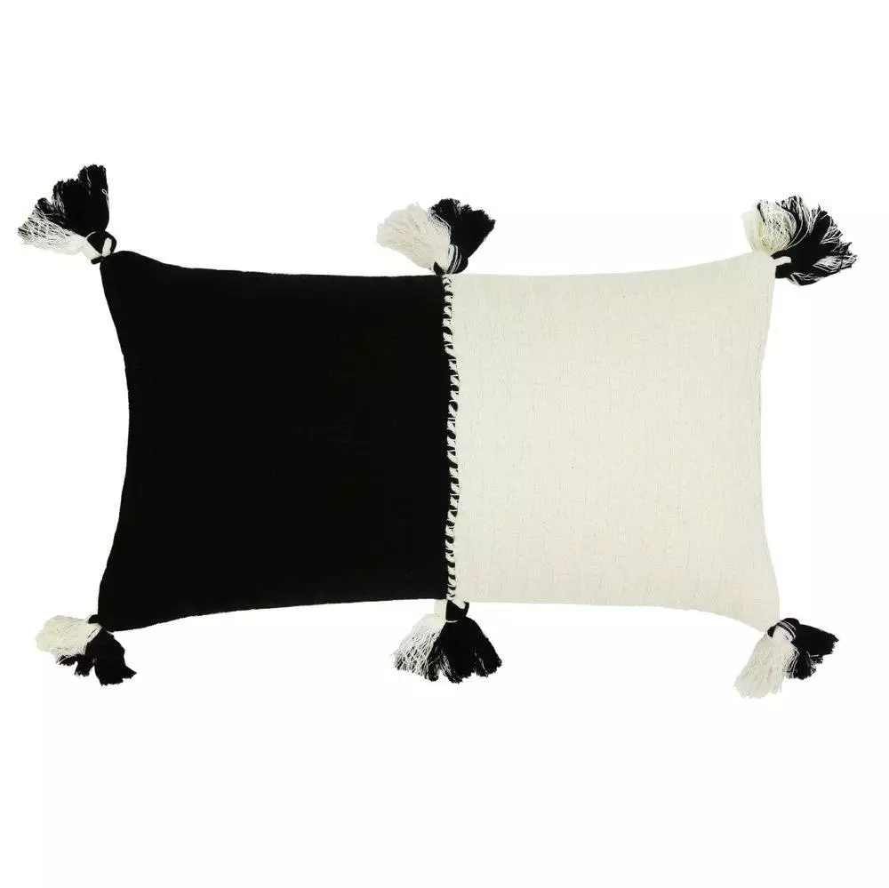 Archive New York Antigua Lumbar Pillow - White + Black Home Goods 1 Archive New York Antigua Lumbar Pillow - White + Black Home Goods
