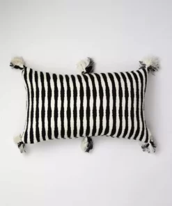 Archive New York Antigua Lumbar Pillow - Black + White